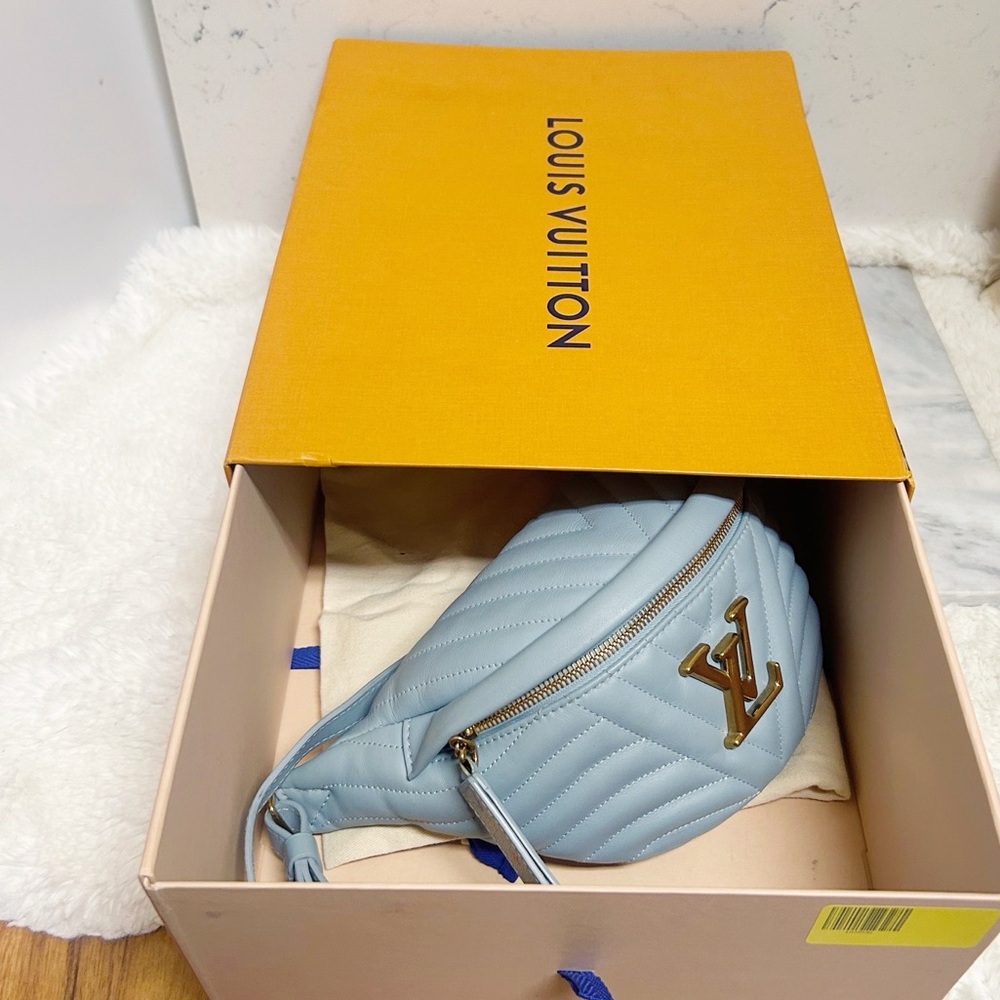 Authentic Louis Vuitton Pale Blue Wave Smooth Calfskin Bum Bag - Picture 13 of 14